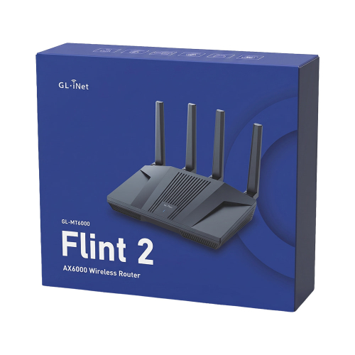 WiFi 6 маршрутизатор GL.iNet Flint 2 (GL-MT6000-EU) 2.5G дводіапазонний