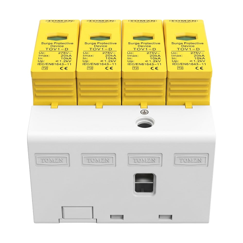 Обмежувач напруги TOMZN TOV1-20/4P 275V AC 10-20kA під DIN-рейку 4 полюси