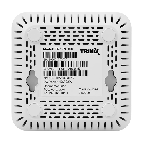 Абонентський оптичний термінал ХPON ONU GPON/EPON Trinix TRX-PG100 1 PON Port/1 Gigabit RJ45