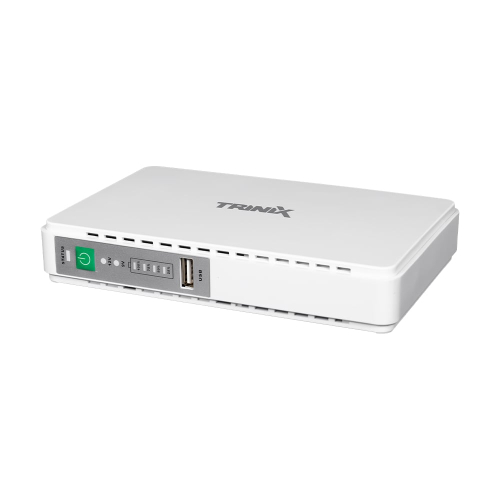 Источник бесперебойного питания DC UPS Trinix TRX-MUPS-1748 PoE (10000mAh) 5V/9V/12V/24V/48V/PoE 1Gbps, Li-ion 4*2.5Ah для роутера и медиаконвертора