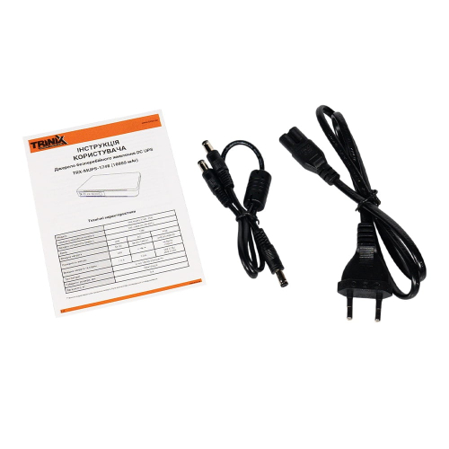 Источник бесперебойного питания DC UPS Trinix TRX-MUPS-1748 PoE (10000mAh) 5V/9V/12V/24V/48V/PoE 1Gbps, Li-ion 4*2.5Ah для роутера и медиаконвертора