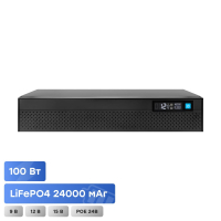 Источник бесперебойного питания DC UPS Kraft KRF-MUPS-100plus 9V/12V/15V/24V/PoE, LiFePO4 4*6Ah, для роутера и медиаконвертера