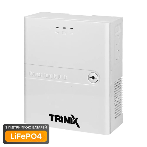 Комплект резервного питания Trinix: источник бесперебойного питания PSU-1203LED(P) LiFePO4 и аккумуляторная батарея LFP 12V8Ah LiFePO4