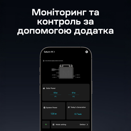 Мікроінвертор для сонячних панелей 1kW Marstek M2-1000 Saturn-M 2 MPPT On-grid