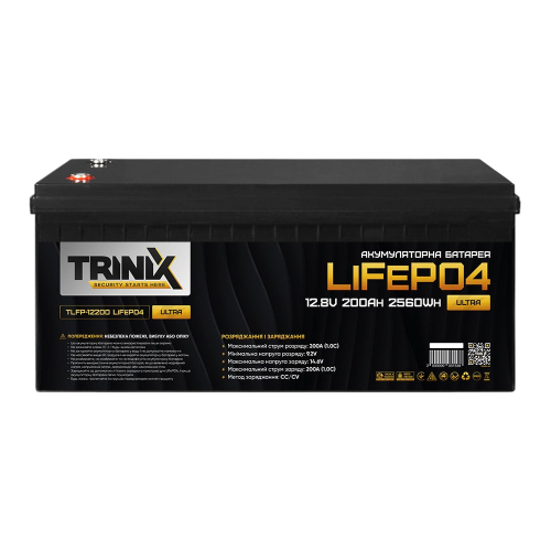 Аккумуляторная батарея литий-железо-фосфатная 12.8В 200Ач Trinix TLFP-12200 Ultra LiFePO4 с Bluetooth