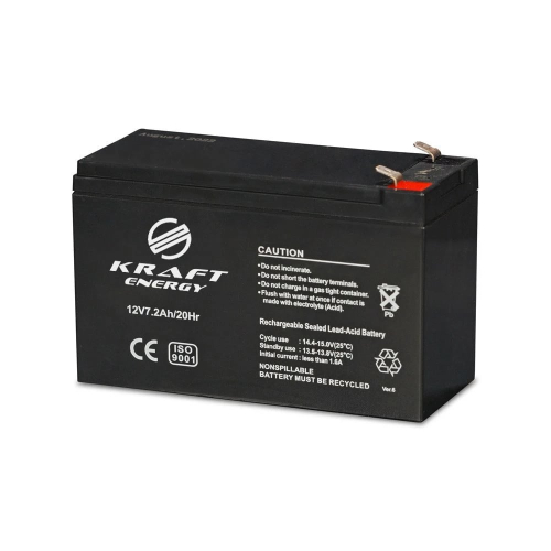 Комплект Kraft: джерело безперебійного живлення PSU-1203LED(P) і акумуляторна батарея 12В 7.2Аг