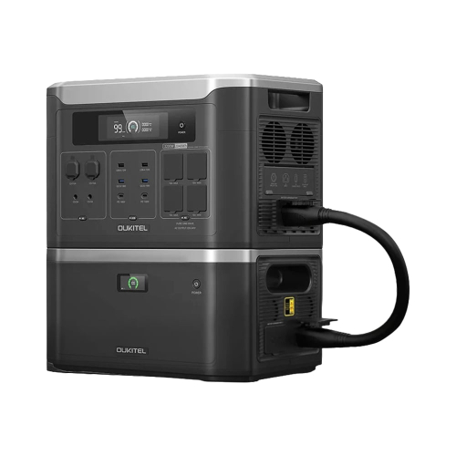 Комплект резервного живлення OUKITEL 4096Wh 3200W: зарядна станція OUKITEL BP3000E 3200W 2048Wh та додаткова батарея OUKITEL B2000L 2048Wh