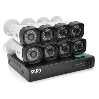 Комплект відеоспостереження Outdoor 017-8-5MP Pipo (8 вуличні камери, кабелі, блок живлення, відеореєстратор APP-Xmeye)