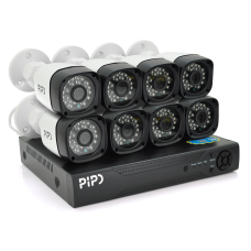 Комплект відеоспостереження Outdoor 017-8-5MP Pipo (8 вуличні камери, кабелі, блок живлення, відеореєстратор APP-Xmeye)