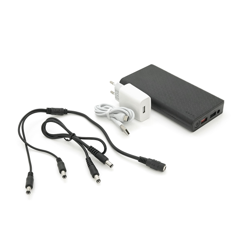 Портативний Power Bank18W для роутерів, Output: USB 5V/2A, DC9V,2.7A/12V1.5A, 14000mAh(7*2000mAh), 155х75х23мм, 460грам, Black, BOX