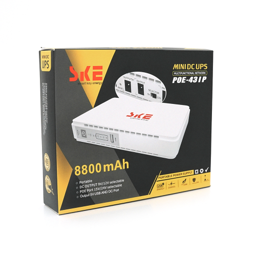 ДБЖ MIni Ups для роутерів/комутаторів/PON/POE-431P, 5/7.5/9/12V, 1A, 4X2200MAh, (159х28х105), 0,430 кг, White, BOX