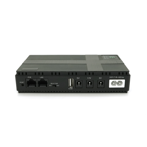 ДБЖ для роутерів/комутаторів DC1018P, 18W, Output: USB-5V, DC-5V/9V/12V, POE-15/24V, 1/2A, Li-ion 10400mAh, 160х105х32мм, 385 грам, 385 грам,
