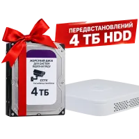 Відеореєстратор з HDD 4Тб Dahua DHI-NVR2104-I2 4-канальний 1U 1HDD WizSense
