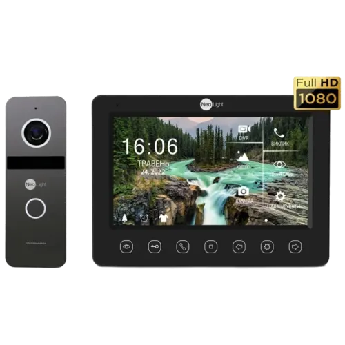 Комплект відеодомофону Neolight NeoKIT FHD Pro B/GRAPHITE (KAPPA + HD + SOLO FHD)