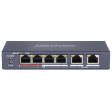 4-канальний некерований POE комутатор Hikvision DS-3E0106P-E/M