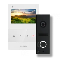 Комплект відеодомофон + панель виклику Slinex SQ-04N Cloud white + ML-17HD black
