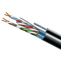 Кабель вита пара ЗЗКМ (FTP мідь вуличний із тросом) Cat. 5e F/UTP PE 4х2х24 AWG + S. M. трос (к)(72113) бухта 500м.