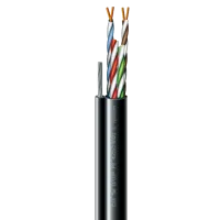 Кабель кручена пара ЗЗКМ (UTP мідь вуличний з тросом) Cat. 5e U/UTP РЕ steel cord 4x2x24 AWG (k) трос (70910181) бухта 305м