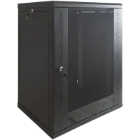 Шафа EServer 15U 600х600х773 скло, чорна