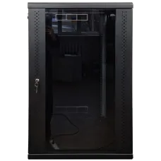 Шафа EServer 18U 600х500х907 скло, чорна