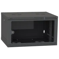 Шкаф телекоммуникационный стекло (RAL9005) IPCOM СН-4U-060х035-ДС-9005