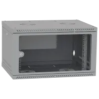 Шкаф телекоммуникационный двери стекло (серый) IPCOM 6U 600x600