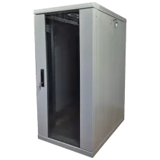 Шафа підлогова EServer 24U-600х600, скло, сіра