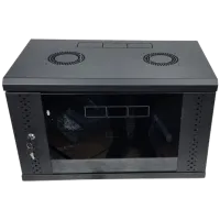 Шафа EServer 6U 600х500х370 скло, чорна