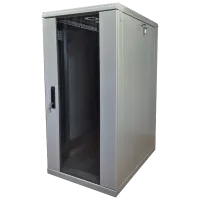Шафа підлогова EServer 24U-600х800, скло, сіра