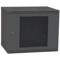 Шафа телекомунікаційна двері перфорація (чорна) IPCOM 12U 600x600