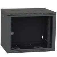 Шафа телекомунікаційна двері скло (чорна) IPCOM 9U 600x600