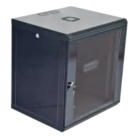 Шкаф, 600x500x640мм (Ш*Г*В), эконом,акриловое стекло, черный 19"12U