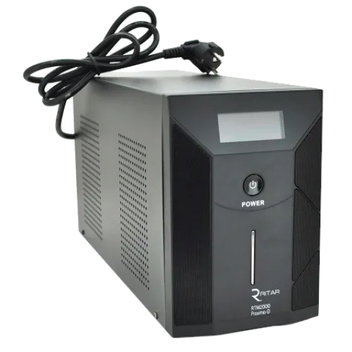 Джерела безперебійного живлення Ritar RTM2000 (1200W) Proxima-D LCD, AVR, 2st, 3xSCHUKO socket, 4x12V7,5Ah