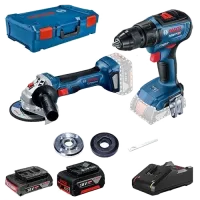Шурупокрут-дриль + Шліфмашина кутова Bosch GSR 18В-50 + GWS 180-LI