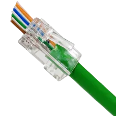 Конектор UTP RJ45 кат. 6 зі наскрізними отворами 100 шт