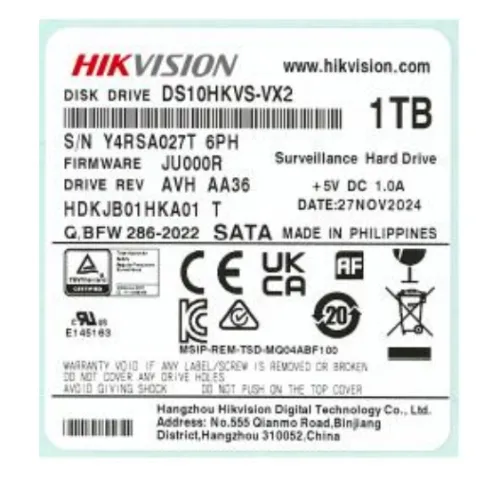 Жорсткий диск внутрішній Hikvsion DS10HKVS-VX2