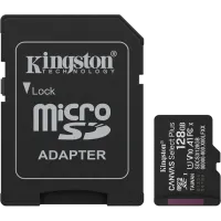 Карта пам'яті Kingston microSD 128GB C10 UHS-I A1 V10 R150MB/s + SD