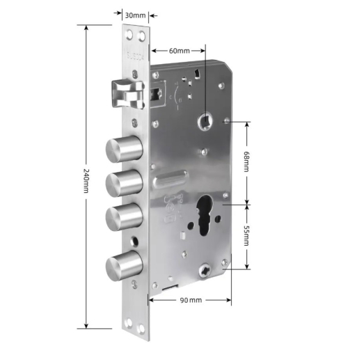 Корпус замка PES 66068 automatic 3-ригельний